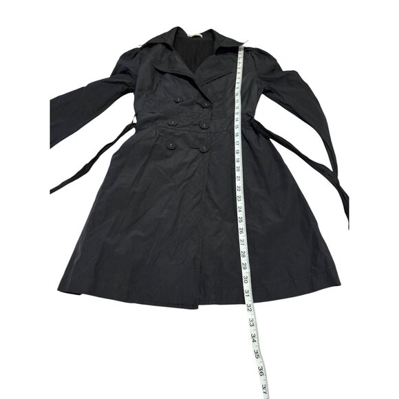 Peppe Peluso Women's Long Sleeve Black Trench Coat Size S - Picture 9 of 14